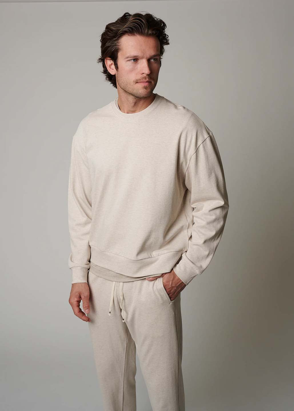 LEISURE LAB Cotton Lounge Crew T-Shirt