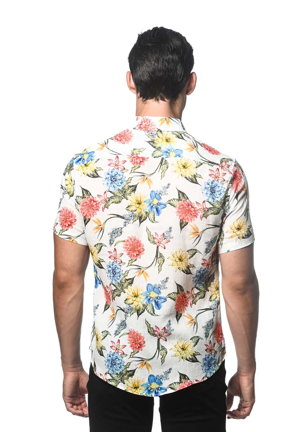 Postmarc Printed Linen Tencel Short Sleeve Woven Shirt