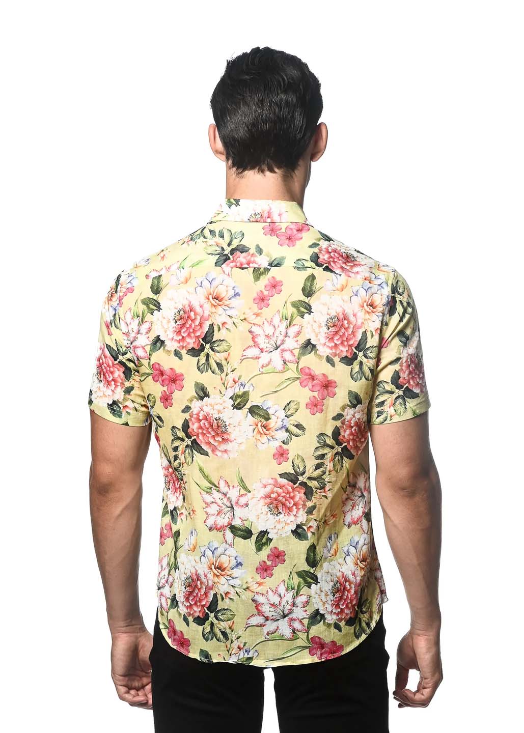 Postmarc Printed Linen Tencel Short Sleeve Woven Shirt
