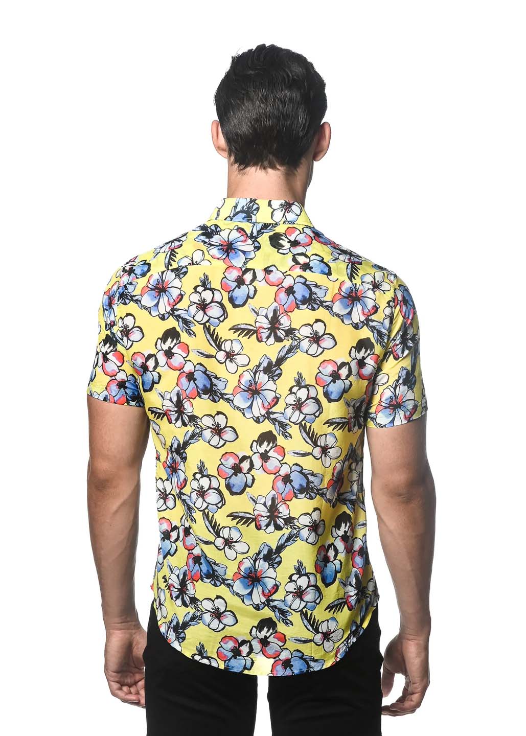 Postmarc Printed Cotton Silk Short Sleeve Woven Shirt
