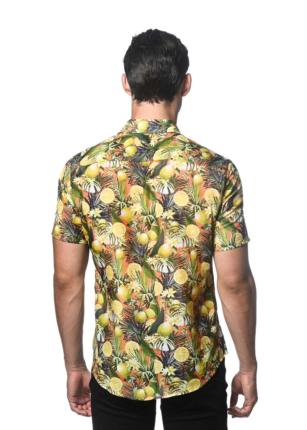 Postmarc Printed Cotton Silk Short Sleeve Woven Shirt