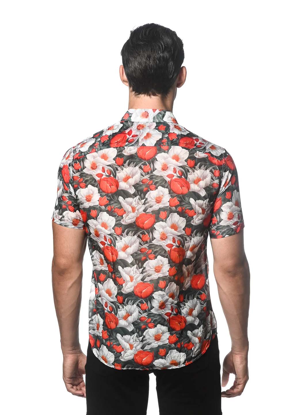 Postmarc Printed Cotton Silk Short Sleeve Woven Shirt
