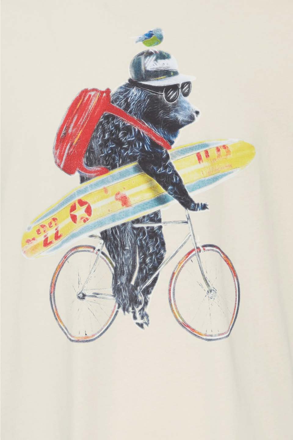 Blend Graphic Tee: Surfing Bear