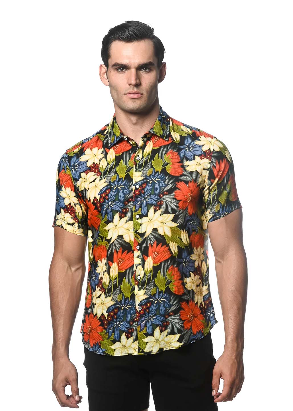 Postmarc Printed Linen Tencel Short Sleeve Woven Shirt