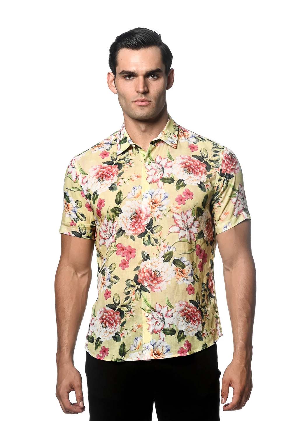 Postmarc Printed Linen Tencel Short Sleeve Woven Shirt
