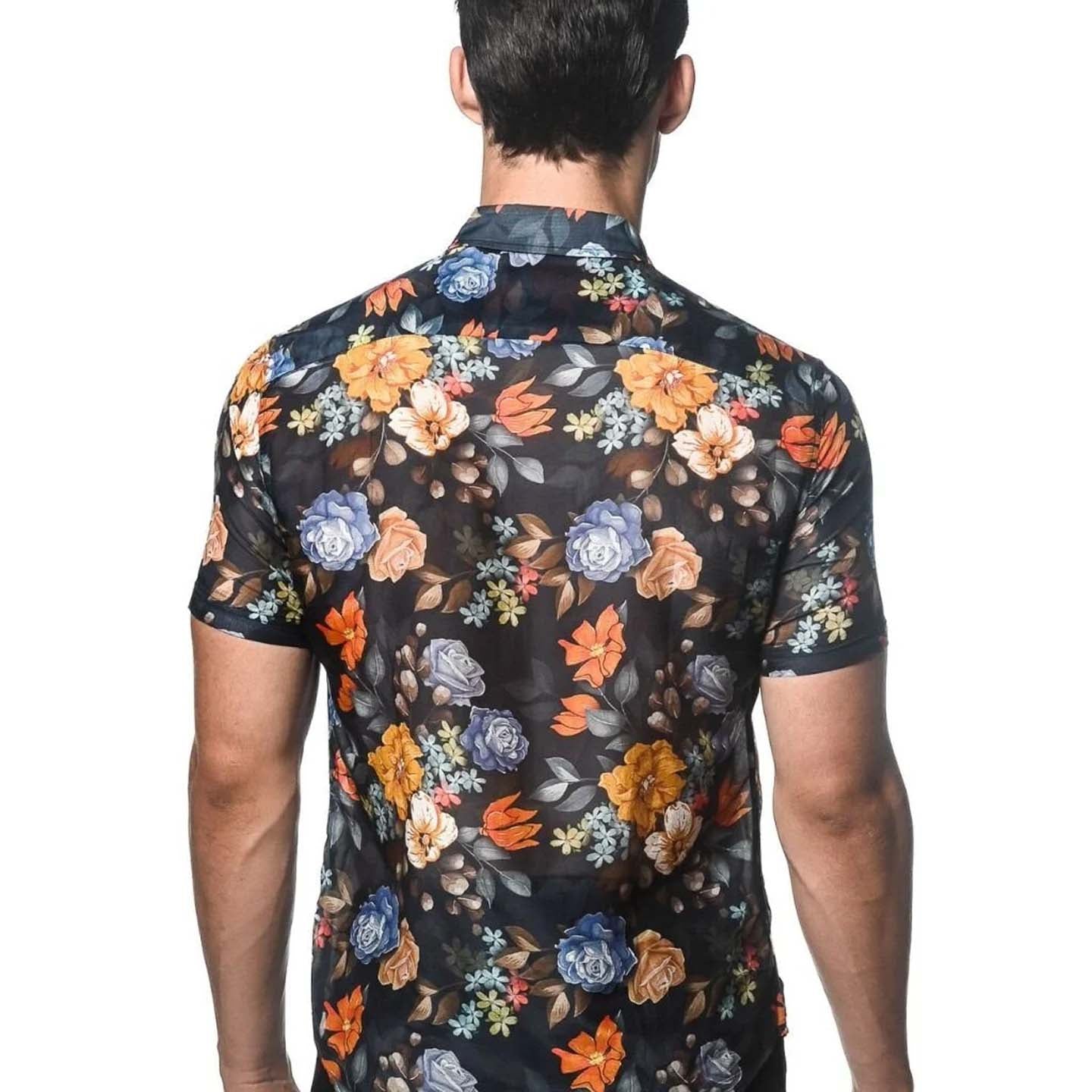 Postmarc Printed Cotton Silk Short Sleeve Woven Shirt