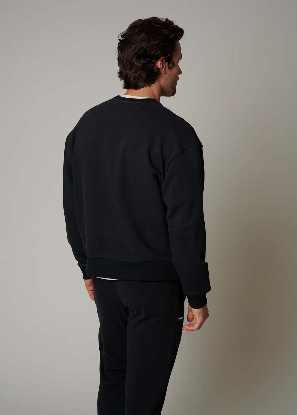 LEISURE LAB Zen Crewneck Sweatshirt - Black Eclipse