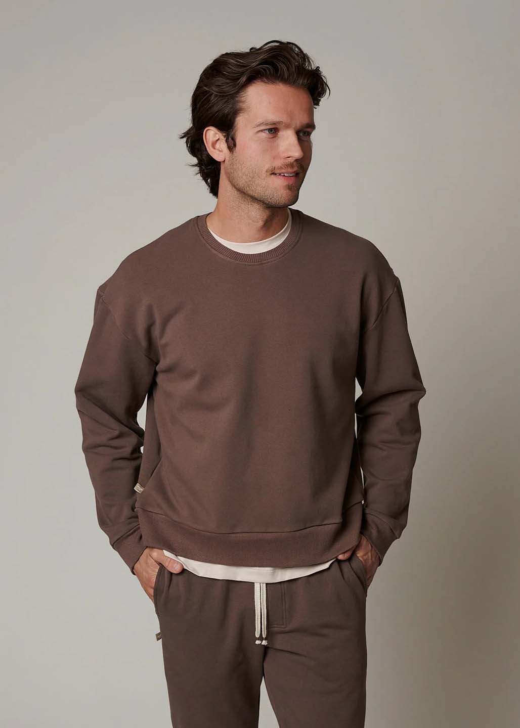 LEISURE LAB Zen Crewneck Sweatshirt - Cacao