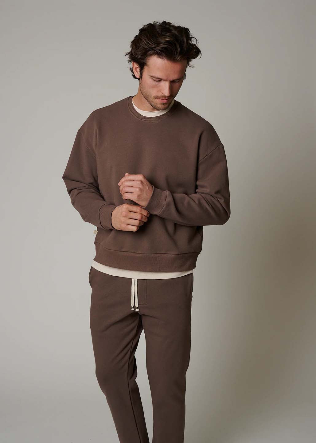 LEISURE LAB Zen Crewneck Sweatshirt - Cacao