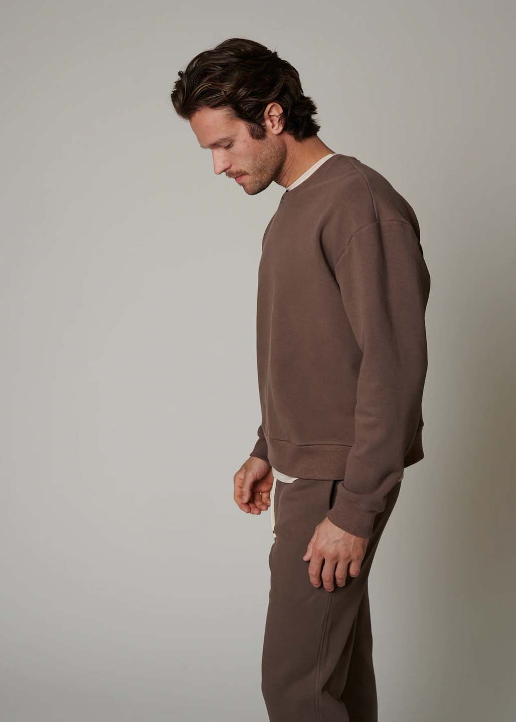 LEISURE LAB Zen Crewneck Sweatshirt - Cacao