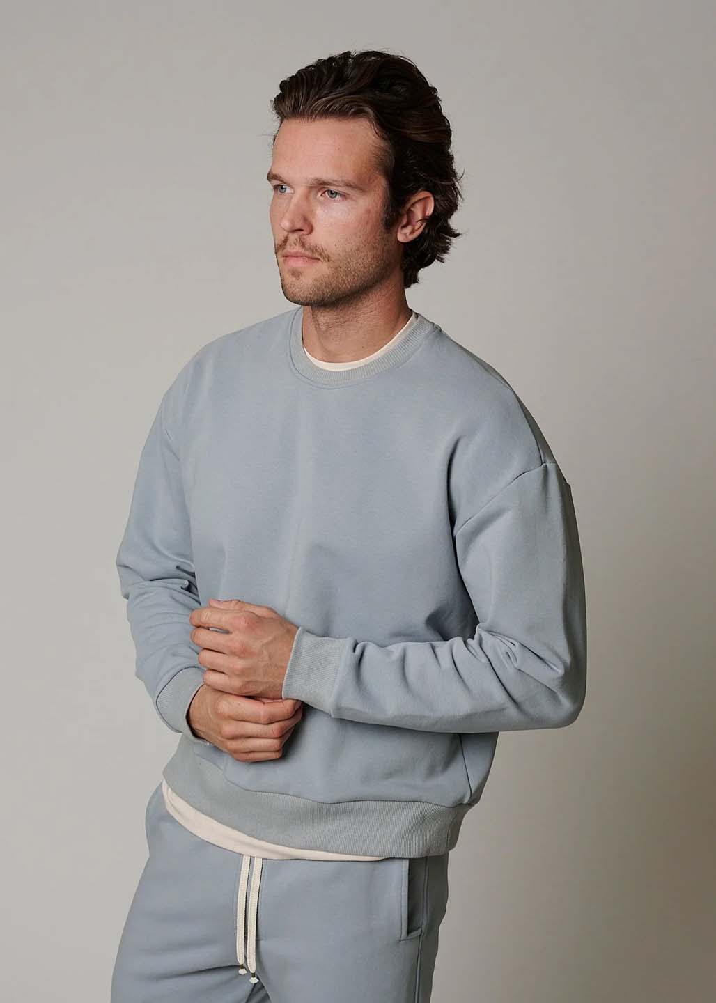 LEISURE LAB Zen Crewneck Sweatshirt - Cloud