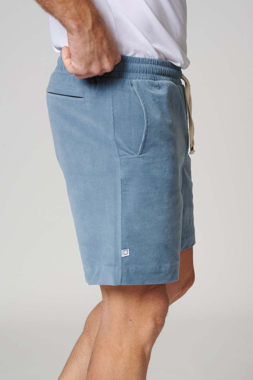 LEISURE LAB Corduroy Short - Celeste Blue