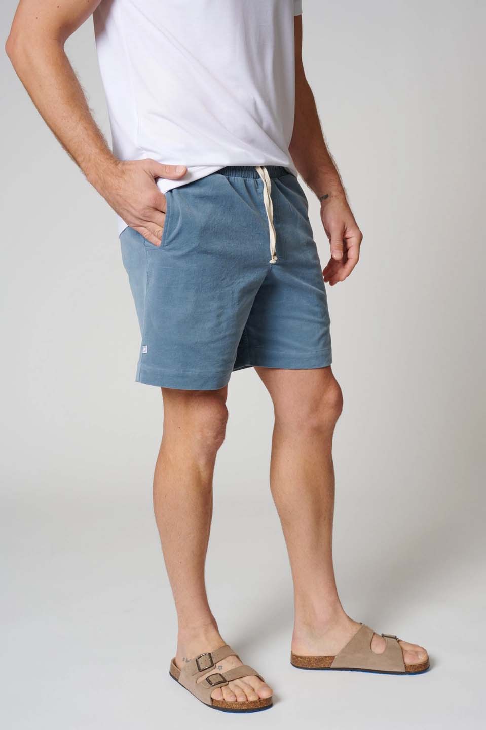 LEISURE LAB Corduroy Short - Celeste Blue